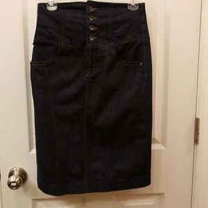 High waist denim skirt